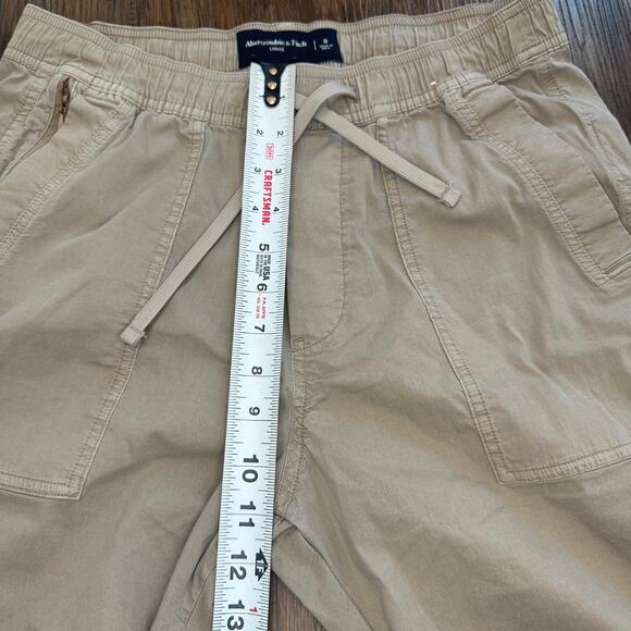 Abercrombie & Fitch Loose size SMALL khaki drawstring pants jogger pockets - Picture 5 of 12